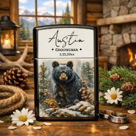 Design Impresso de Noivo Rustico com Urso