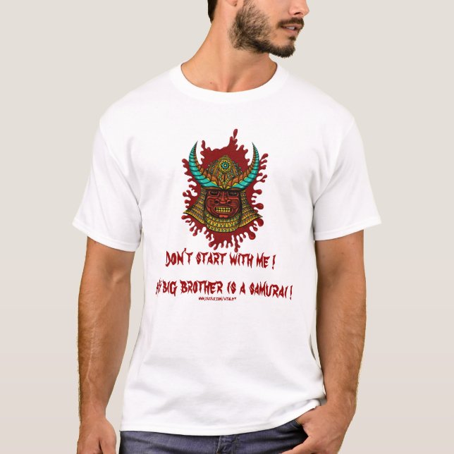 Design japonês engraçado do t-shirt do samurai (Frente)