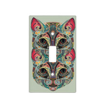 Design lindo dos gatos artísticas multicolorido