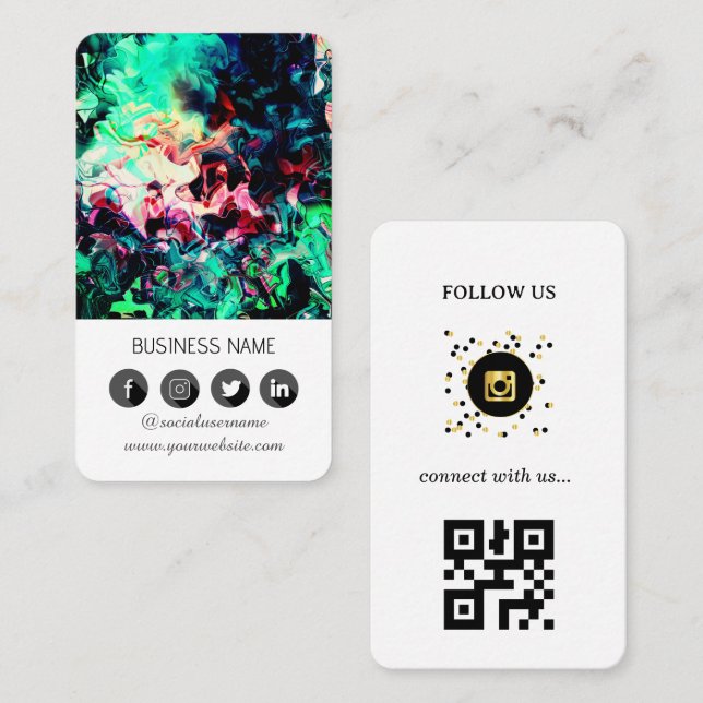 Design Marble - Cartão de visita de Código QR de M (Frente/Verso)