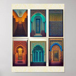 Design marroquino arcos coloridos poster impressão
