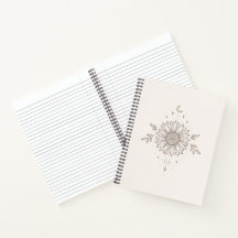 Design Minimalista de Girassol e Lua