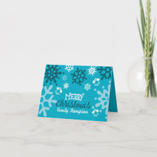 design moderno de cartão de Natal em um azul