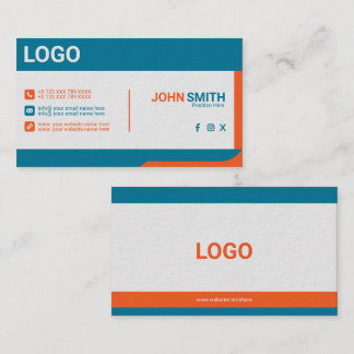 Design Moderno de Cartão de Visita Corporativo Azu