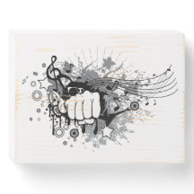 Design moderno, punho e música em