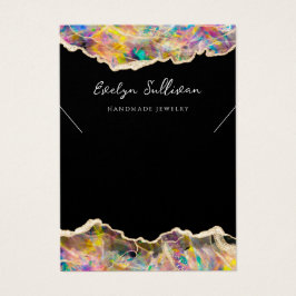 Design opal na placa de exibição do colar preto