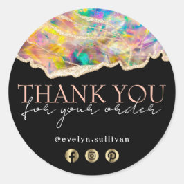 Design opal no obrigado preto no adesivo