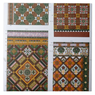 Design para o Majolica e azulejos esmaltados para