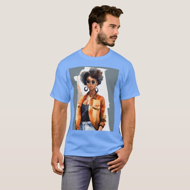 design para uma t-shirt com uma mulher negra (Frente Completa)