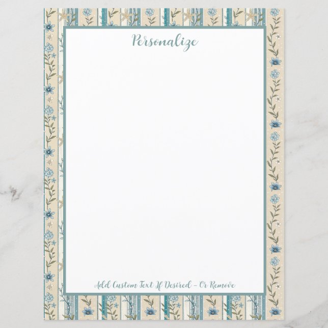 Design Personalizado de Borda de Listra Floral Azu (Frente)