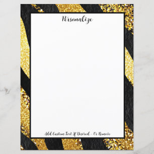 Design Personalizado Faixa Preta Brilho Dourado