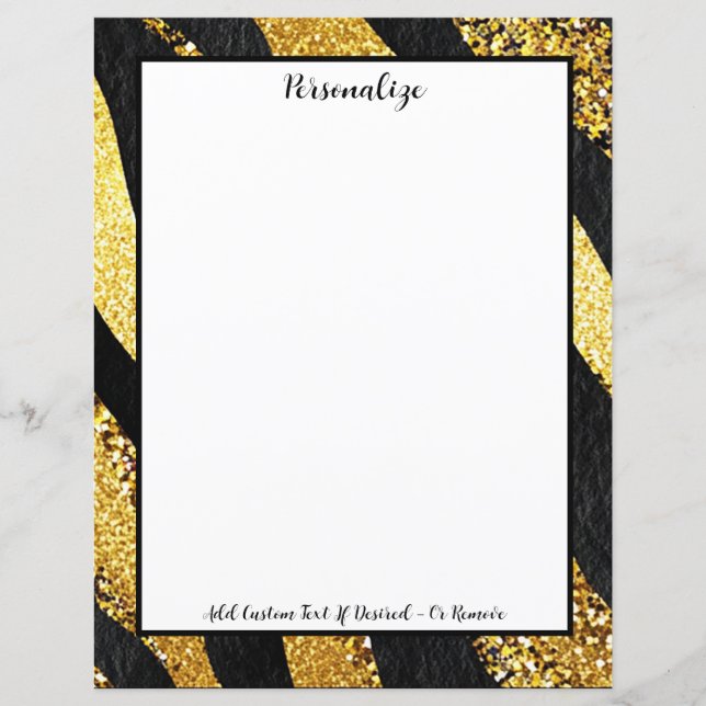 Design Personalizado Faixa Preta Brilho Dourado (Frente)