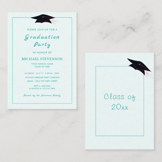 Design personalizado Seu Próprio Convite Para Grad (Frente/Verso)