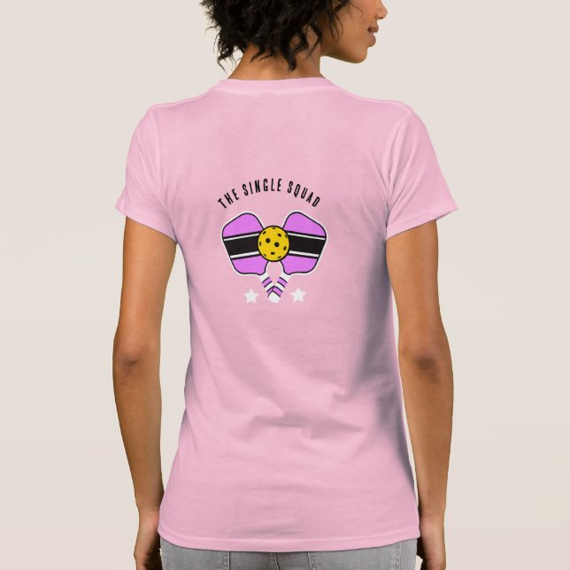 Design Pickleball rosa Nome personalizável T-Shirt (Verso)