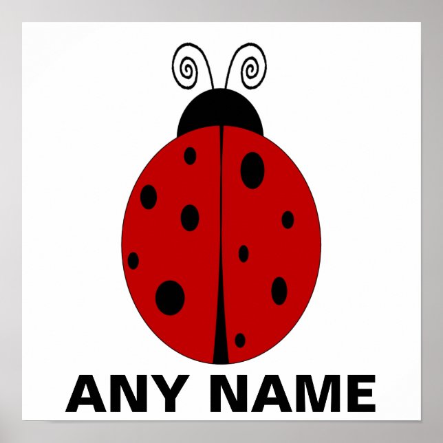 DESIGN Poster LADYBUG personalizado com QUALQUER N (Frente)