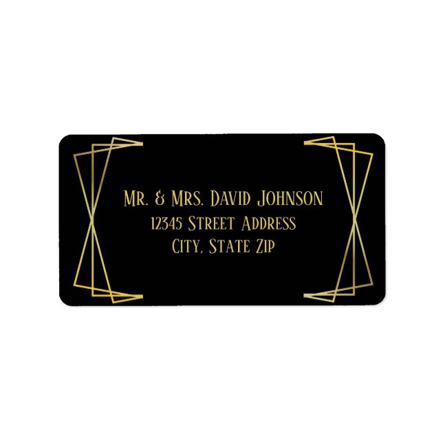 Design Preto do médio - Etiqueta de Endereço (Frente)