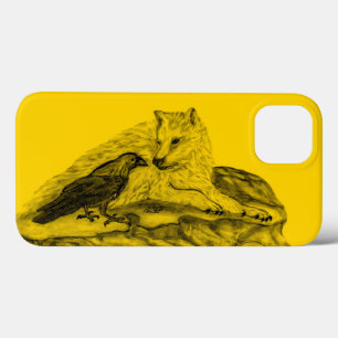 design preto e amarelo de Lobo e Raven