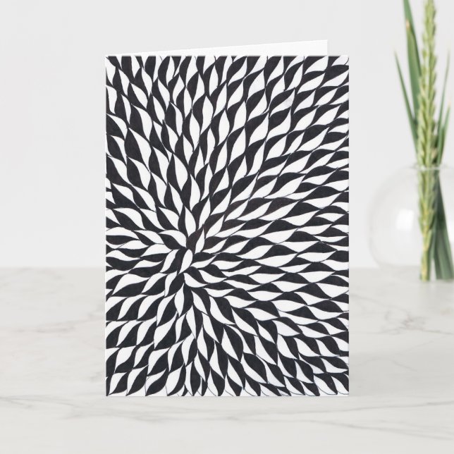 design preto e branco do cartão de saudação do vaz (Frente)