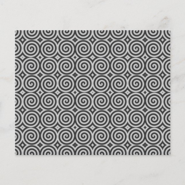 Design preto e branco. Padrão de Espirais. (Frente)