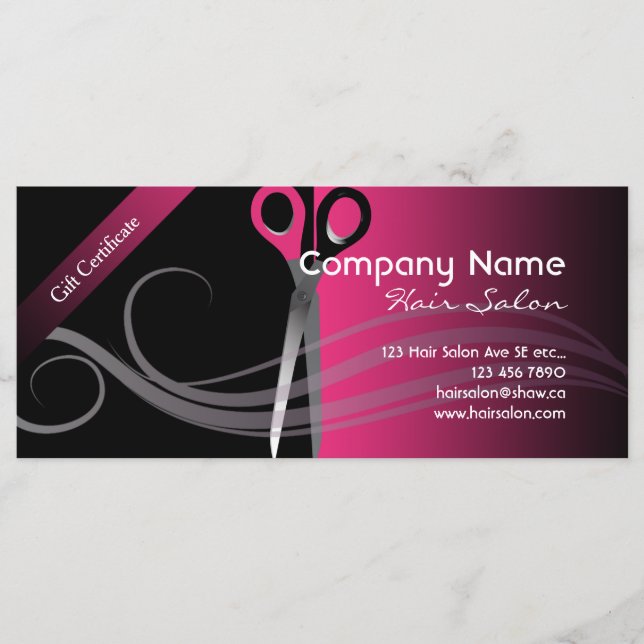 Design preto e rosa da tendência do Certificado de (Frente)