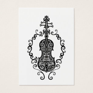 Design preto intrincado do violino no branco