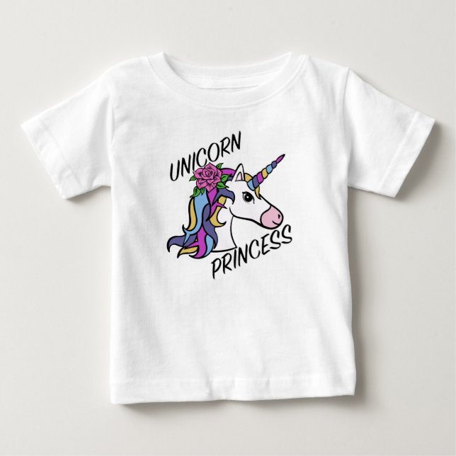 Design Princesa Unicórnio - Camiseta de Jersey Fin (Frente)