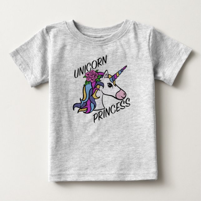 Design Princesa Unicórnio - Camiseta de Jersey Fin (Frente)