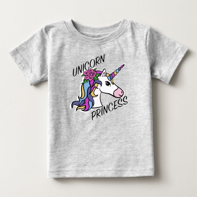Design Princesa Unicórnio - Camiseta de Jersey Fin (Frente)
