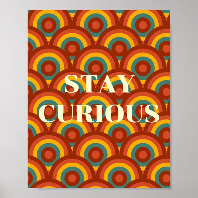 Design retrô, Poster Fique Curioso  (Frente)
