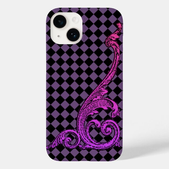 Design Roxo Elegante do Gótico iPhone 7 Case (Verso)