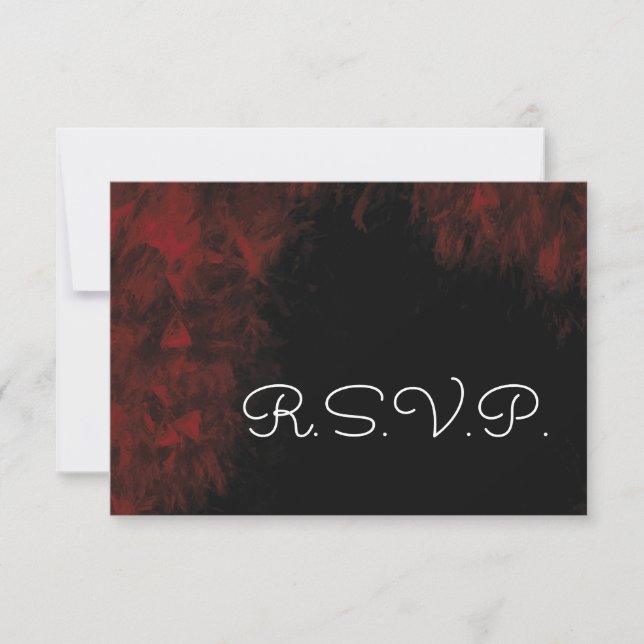 Design RSVP de de Casamento Negra Vermelho e Passi (Frente)