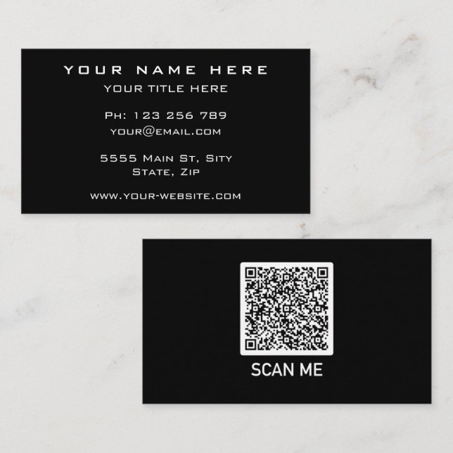 Design seu próprio Cartão de visita de código QR (Frente/Verso)