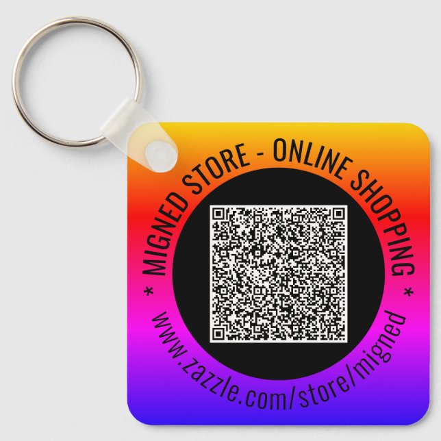 Design seu próprio Chaveiro de código QR com texto (Frente)