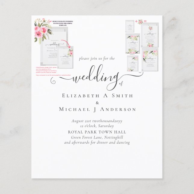 Design Seu Próprio Convite para Casamento Adiciona (Frente)
