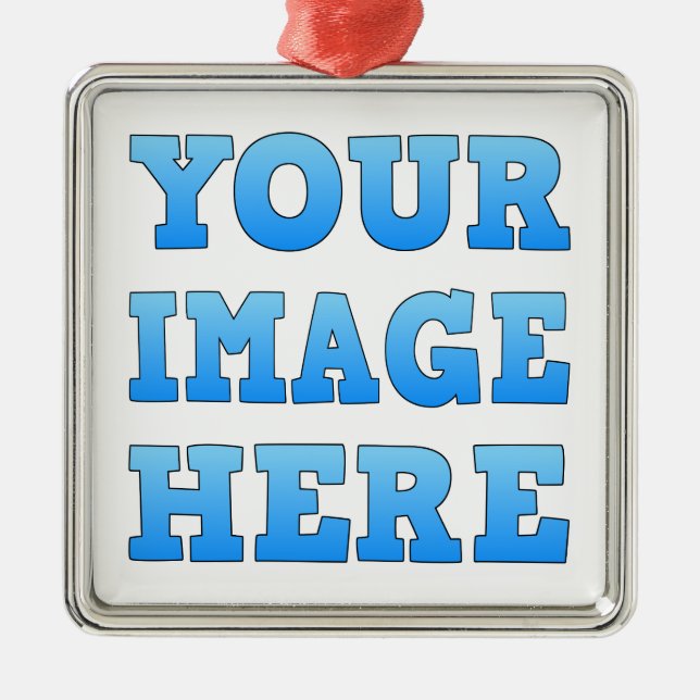 Design seu próprio Ornamento Quadrado Premium (Frente)