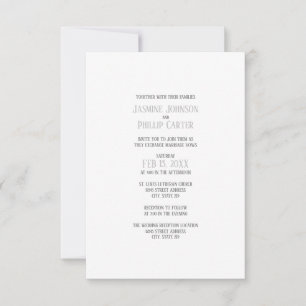 Design Simples - 3x5 Convite para Casamento/Recepç