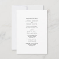 Design Simples Cinza - Convite de Casamento/Recepç