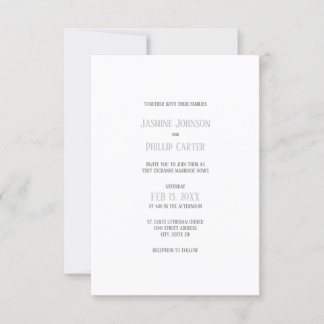 Design Simples - Convite para Casamento 3x5