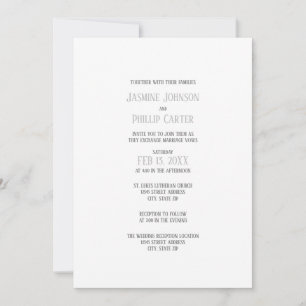 Design Simples - Convite para Casamento/Recepção