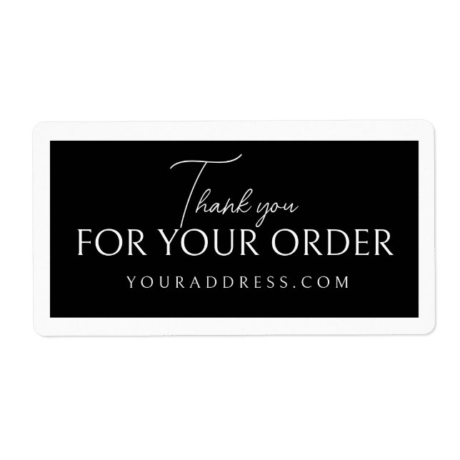 Design simples de adesivo de agradecimento preto e (Frente)