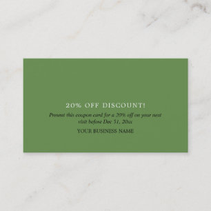 Design simples, Voucher de desconto