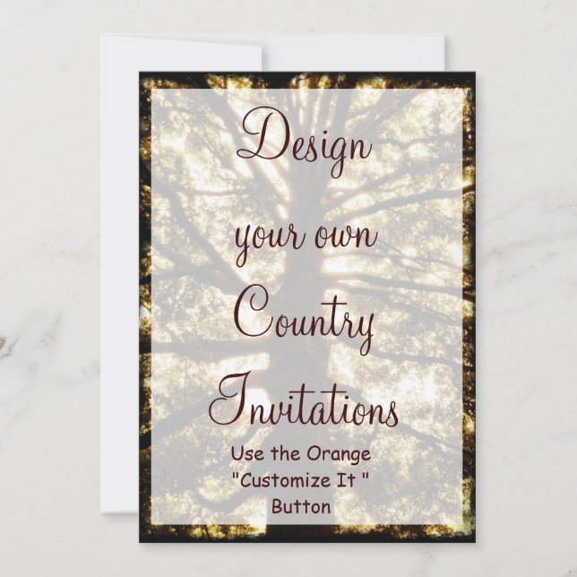 Design sua Árvore Modelo de Convites para o País (Frente)