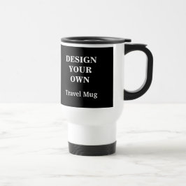 Design sua própria Caneca de viagem - Preto e Bran