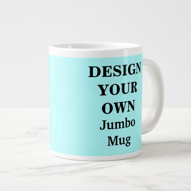 Design Sua Própria Caneca Jumbo - Azul Claro (Frente Esquerda)