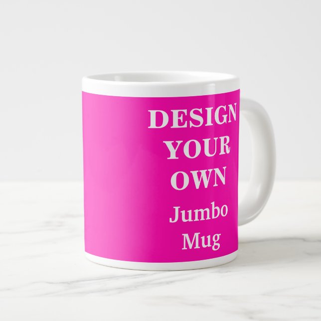 Design Sua Própria Caneca Jumbo - Rosa Brilhante (Frente Esquerda)