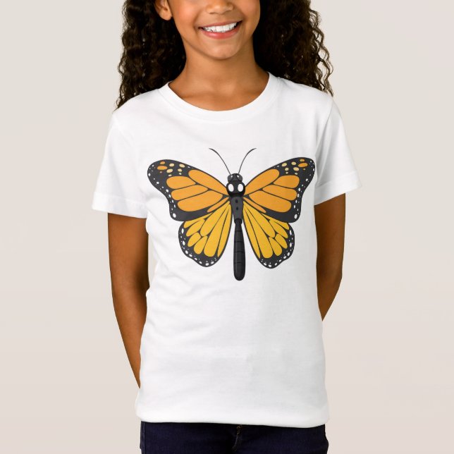 "Design T-Shirt de Borboleta de Meninas" (Frente)