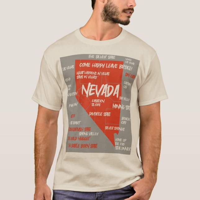 Design T-Shirt do mapa de Nevada (Frente)