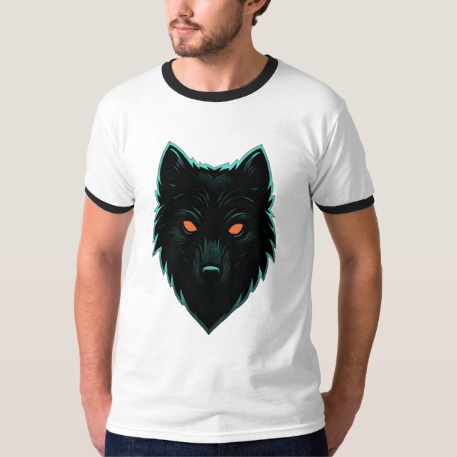Design T-Shirt Mystic Neon Wolf (Frente)