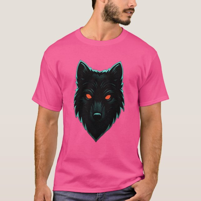 Design T-Shirt Mystic Neon Wolf (Frente)