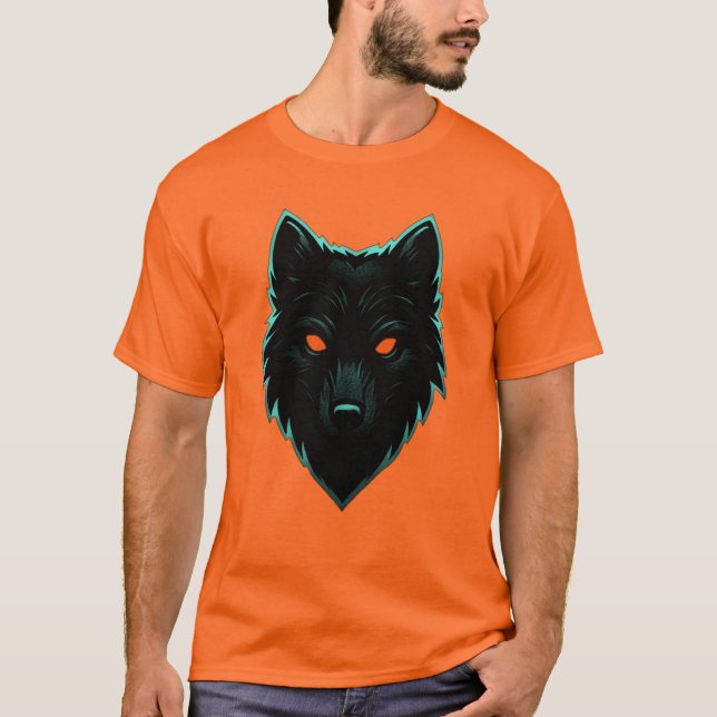 Design T-Shirt Mystic Neon Wolf (Frente)